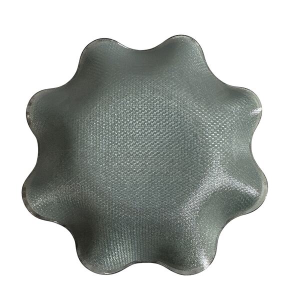 70s Vtg Walt Disney World Scalloped Fluted souvenir Glass Ashtray Candy 7" Dish - Picture 9 of 11